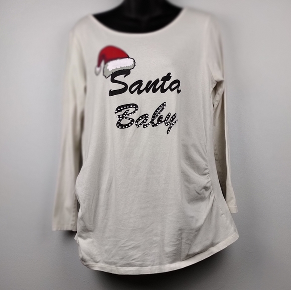 Santa Baby Ruched Long Sleeve Tee - Picture 1 of 7